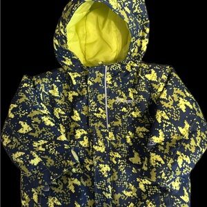 Columbia 6-12 month Baby Warm Waterproofed Yellow and Blue Patterned Jacket